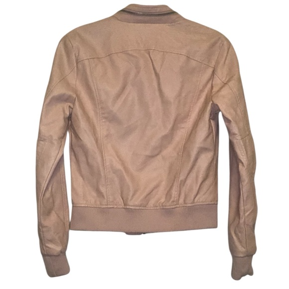 Cavalini Vegan Leather Bomber Jacket Mauve Size Large - Picture 2 of 13